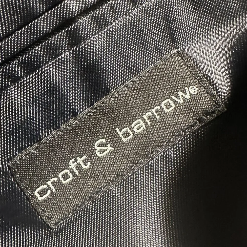 CROFT BARROW Mens Blazer Sport Coat Two Button Jacket 44R Gray 100% Lamb'sWOOL
